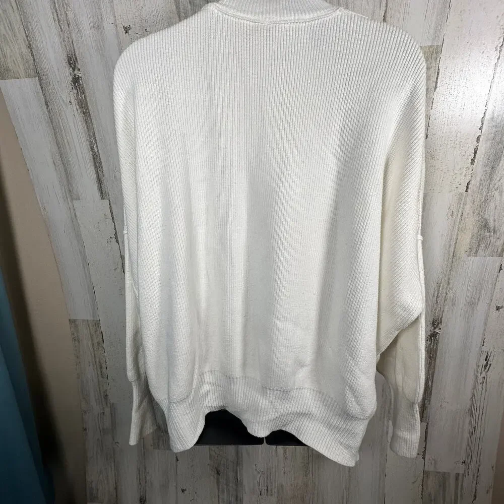Free People Sweater XL | Ivory Knit | Balloon Sleeves | Oversized Fit | MSRP $98 - Picture 2 of 8